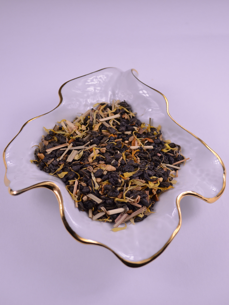 картинка Мед с имбирем, 500 гр. Зеленый ароматизированный чай